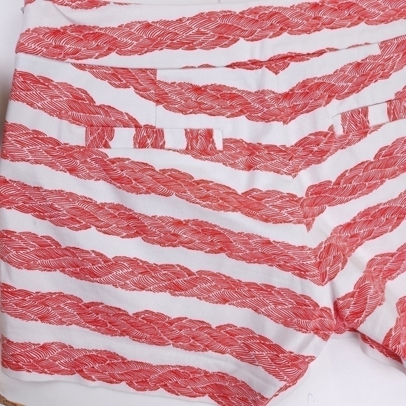 J. Crew Orange Off White Shorts Sz 2 - Picture 6 of 7